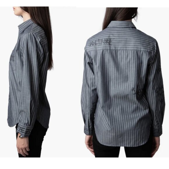 Zadig & Voltaire Stripe Embellished Shirt - Picture 3 of 11